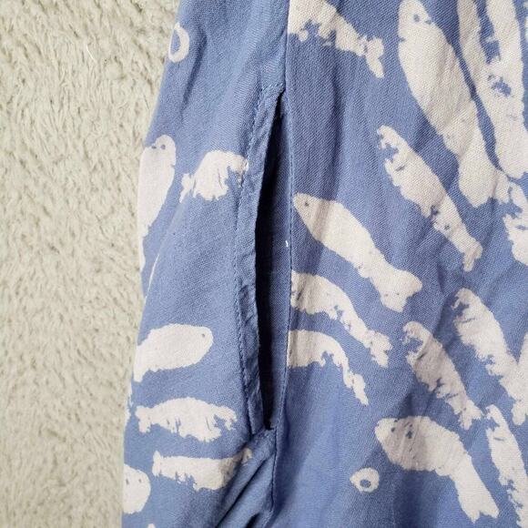 JP and Mattie Women’s Dress Sleeveless Cotton Light Blue Fish Flowy One Size - Picture 4 of 9